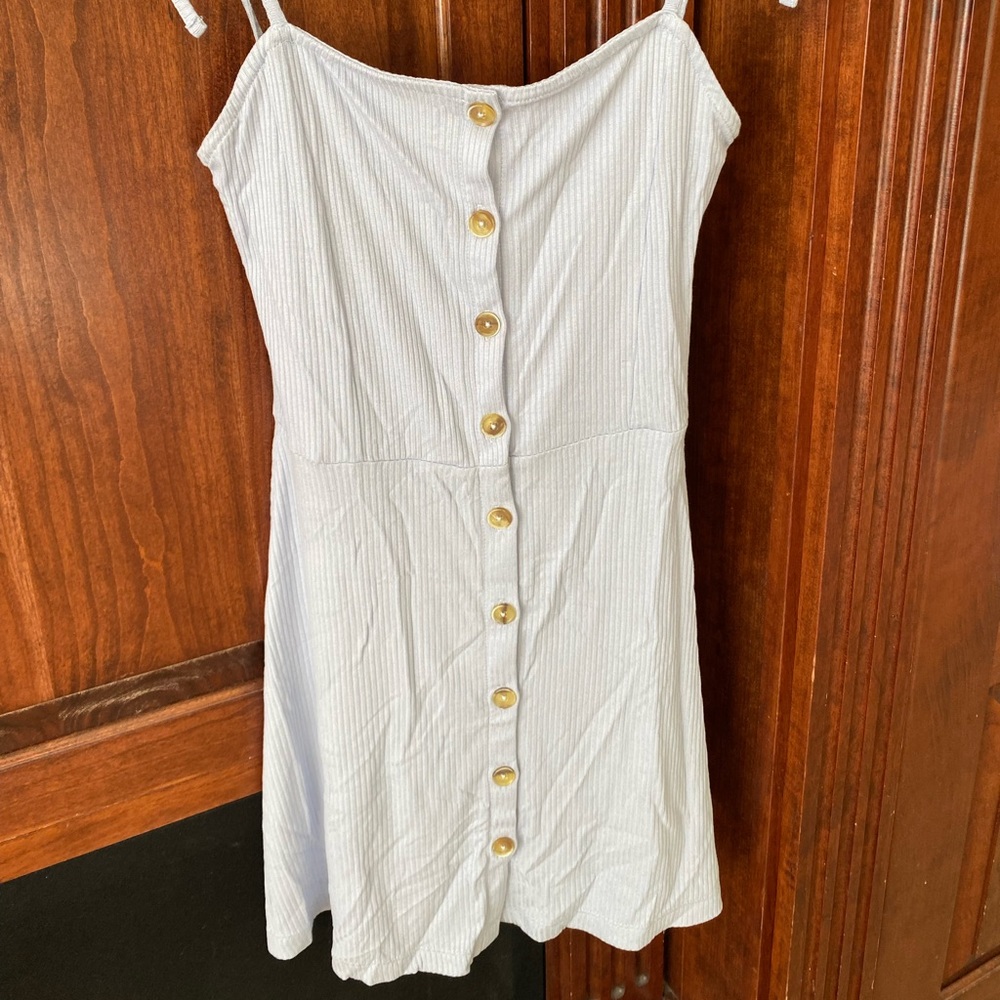 Topshop Light Blue Button Up Dress